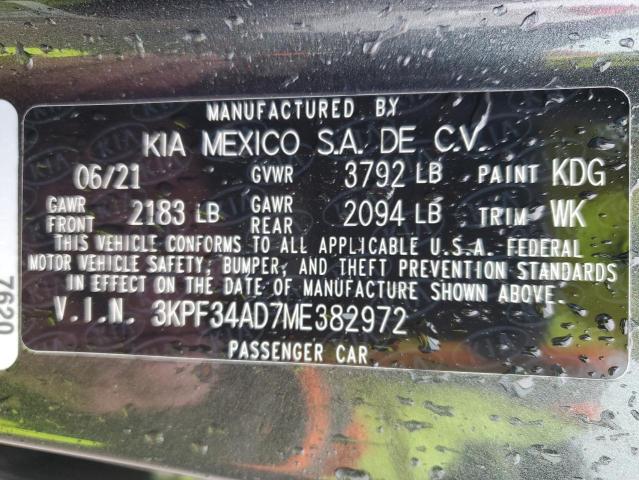 3KPF34AD7ME382972 KIA Forte Gt Line