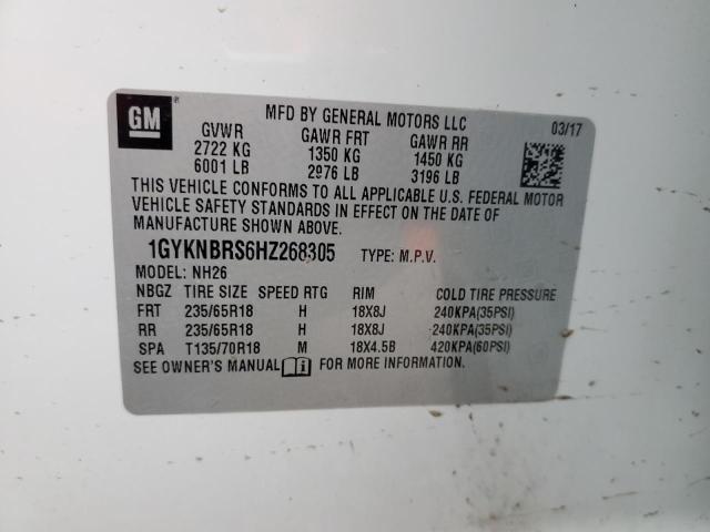 1GYKNBRS6HZ268305 Cadillac XT5 LUXURY