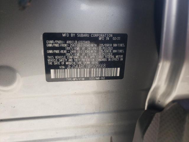 2021 SUBARU FORESTER S - JF2SKARC1MH508668