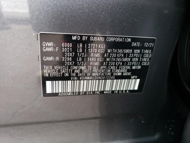 2022 SUBARU ASCENT LIM 4S4WMALD0N3412245