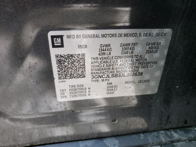 2018 CHEVROLET TRAX 1LT 3GNCJLSB3JL392638