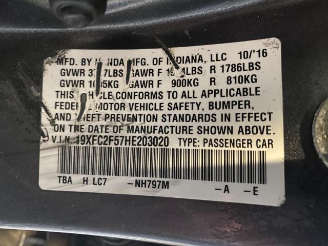 2017 HONDA CIVIC LX - 19XFC2F57HE203020