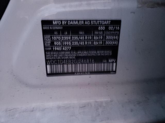 2016 MERCEDES-BENZ GLA 250 - WDCTG4EB2GJ246816