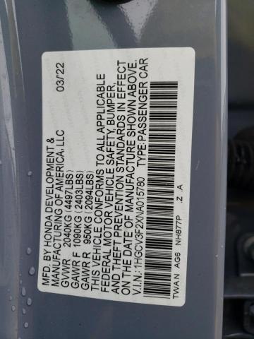 2022 HONDA ACCORD HYB 1HGCV3F2XNA015780