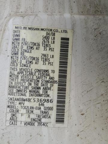 5N1AN08W48C536986 Nissan Xterra