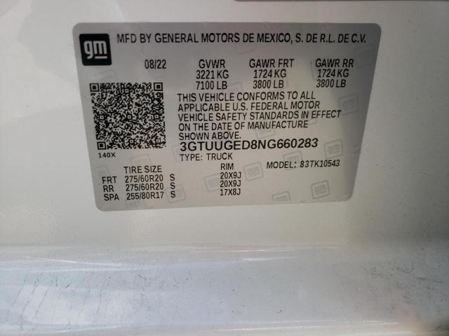 2022 GMC SIERRA K15 3GTUUGED8NG660283