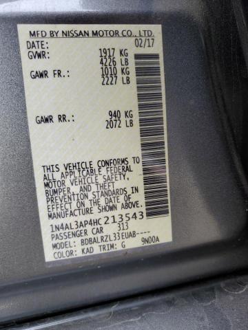 1N4AL3AP4HC213543 Nissan ALTIMA 2.5