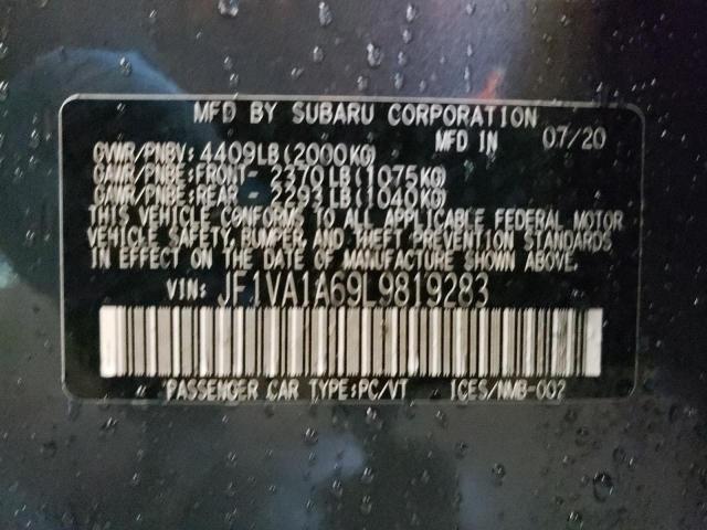 2020 SUBARU WRX JF1VA1A69L9819283