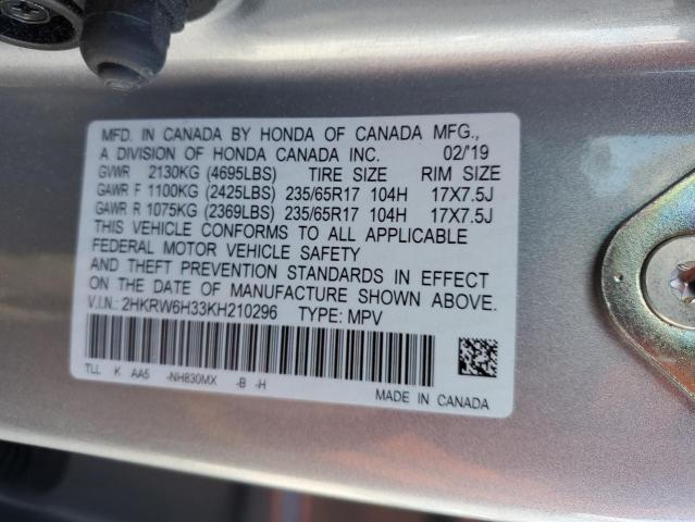 2019 HONDA CR-V LX 2HKRW6H33KH210296