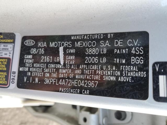 3KPFL4A72HE042967 KIA FORTE LX