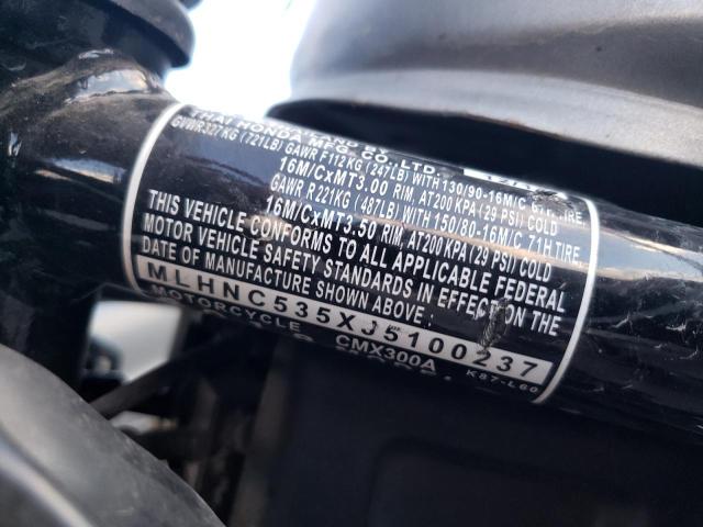 2018 HONDA CMX300 A MLHNC535XJ5100237