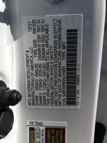 2022 HONDA CR-V EXL 5J6RT6H83NL016091