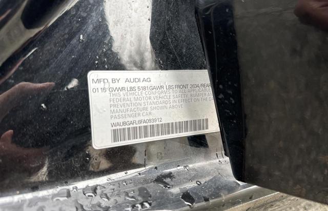 2015 AUDI S4 PREMIUM WAUBGAFL6FA093912