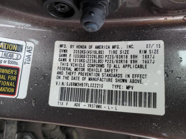 2015 HONDA CR-V TOURI 5J6RM3H97FL022210