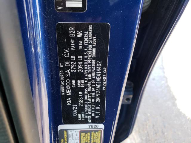 3KPF34AD1ME414492 KIA Forte Gt Line