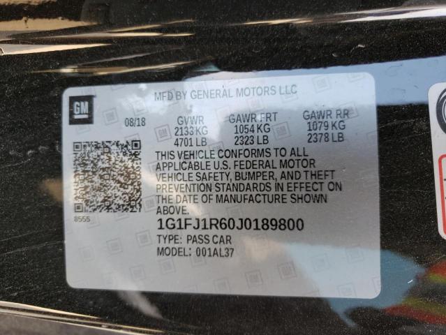 2018 CHEVROLET CAMARO ZL1 1G1FJ1R60J0189800
