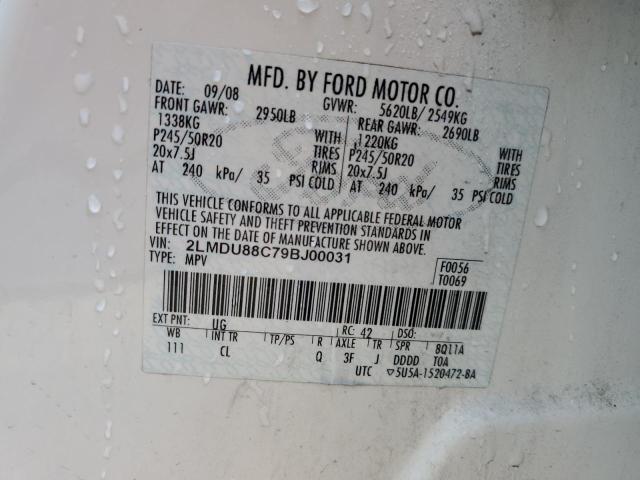 2LMDU88C79BJ00031 Lincoln MKX