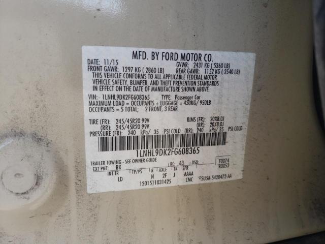 1LNHL9DK2FG608365 Lincoln MKS