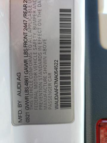 2021 AUDI A4 QUATTRO WAUDAAF47MA054522