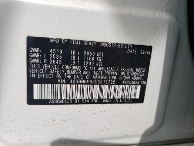 2016 SUBARU LEGACY 2.5 4S3BNBF63G3015795