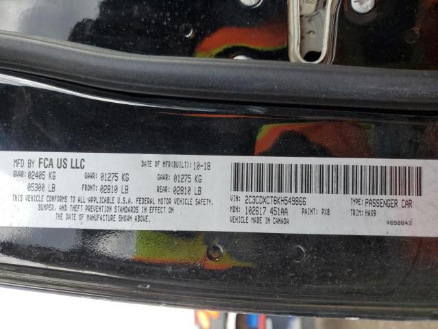 2019 DODGE CHARGER R/ 2C3CDXCT6KH549866