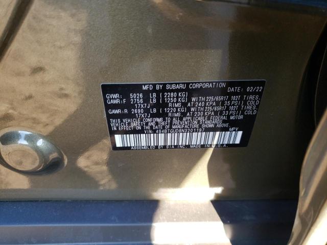2022 SUBARU OUTBACK WI 4S4BTGUD8N3201197