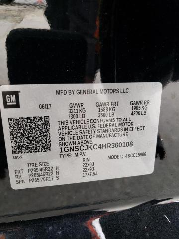 2017 CHEVROLET SUBURBAN C 1GNSCJKC4HR360108