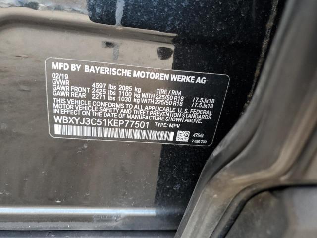 2019 BMW X2 SDRIVE2 WBXYJ3C51KEP77501