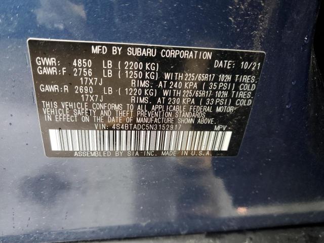 2022 SUBARU OUTBACK PR 4S4BTADC5N3152917