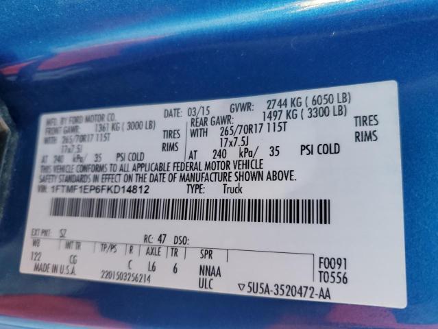 2015 FORD F150 - 1FTMF1EP6FKD14812