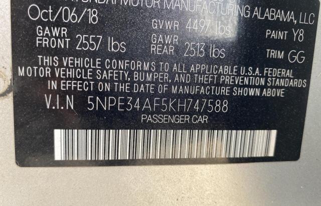 2019 HYUNDAI SONATA LIM - 5NPE34AF5KH747588