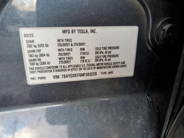 7SAYGDEF6NF383229 Tesla Model Y