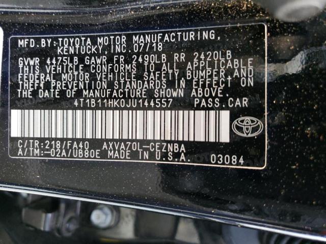 2018 TOYOTA CAMRY L - 4T1B11HK0JU144557