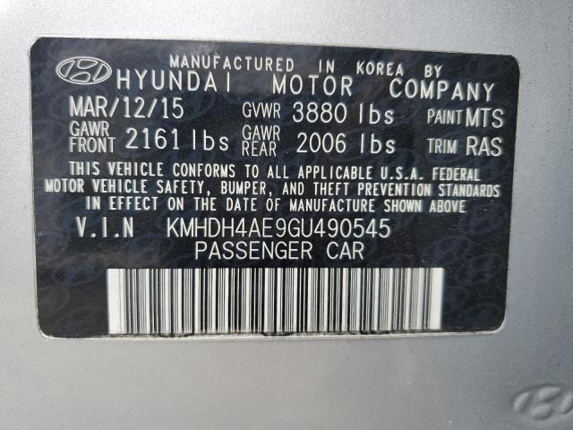 2016 HYUNDAI ELANTRA SE KMHDH4AE9GU490545