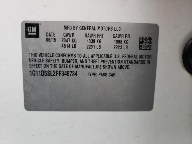 2015 CHEVROLET MALIBU 2LT 1G11D5SL2FF348734