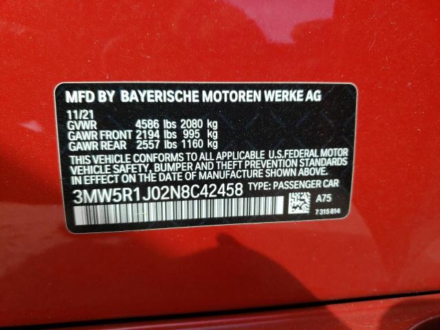 2022 BMW 330I - 3MW5R1J02N8C42458