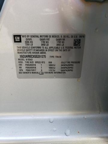 2016 CHEVROLET SILVERADO 3GCUKRECXGG291275