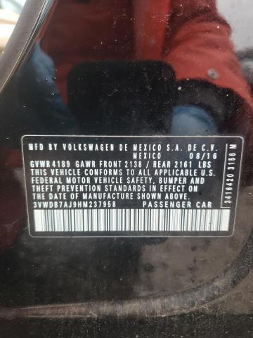 2017 VOLKSWAGEN JETTA SE - 3VWDB7AJ9HM237958