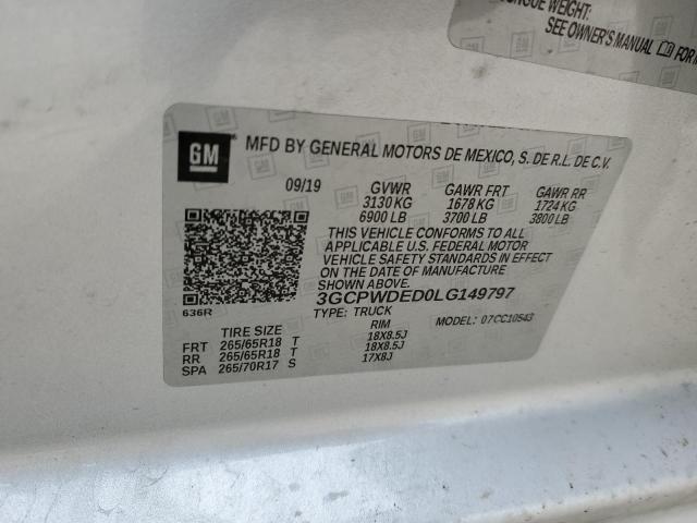 2020 CHEVROLET 1500 - 3GCPWDED0LG149797