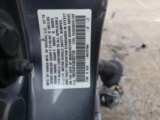 2019 HONDA INSIGHT EX - 19XZE4F51KE022134