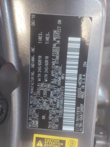 2019 TOYOTA HIGHLANDER 5TDBZRFHXKS704173