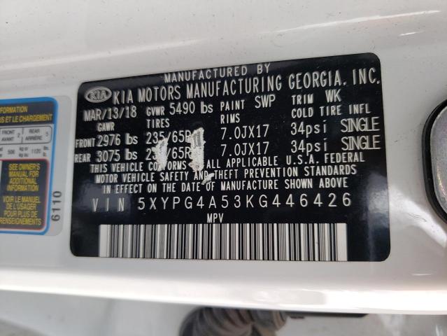 5XYPG4A53KG446426 KIA SORENTO LX