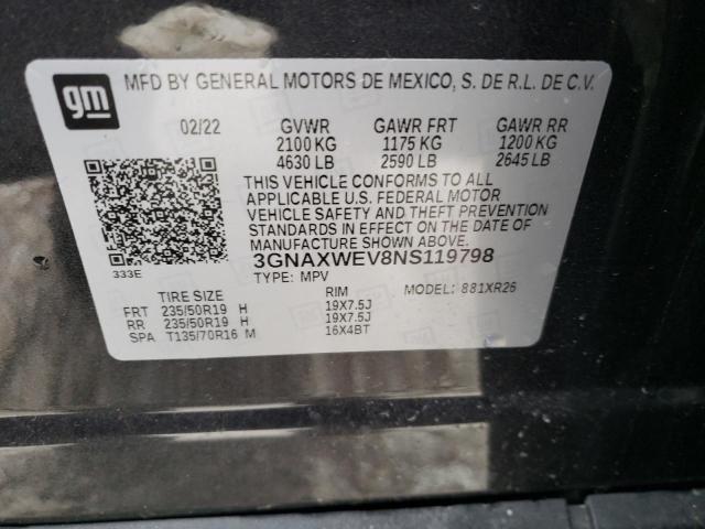 2022 CHEVROLET EQUINOX RS 3GNAXWEV8NS119798