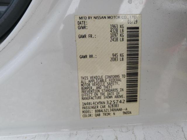 1N4BL4CV9KN325742 Nissan ALTIMA SR