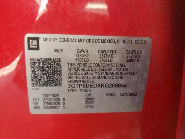 3GTP8DEDXKG208654 GMC Sierra C1500 Slt