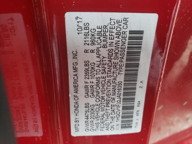 2018 HONDA ACCORD SPO 1HGCV1F32JA016350