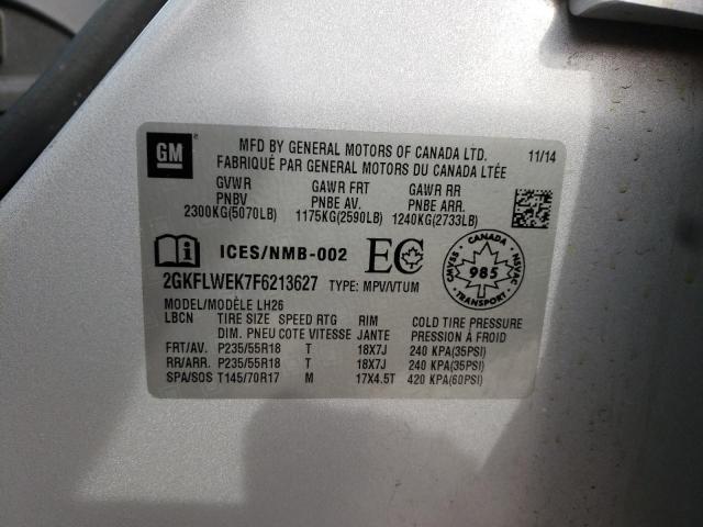2015 GMC TERRAIN SL 2GKFLWEK7F6213627