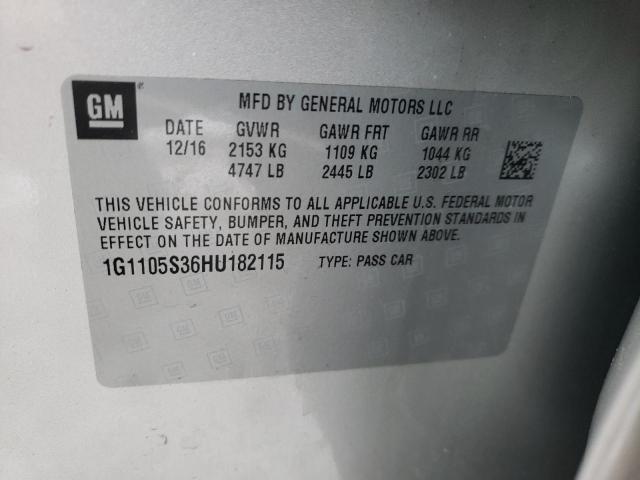 2017 CHEVROLET IMPALA LT - 1G1105S36HU182115
