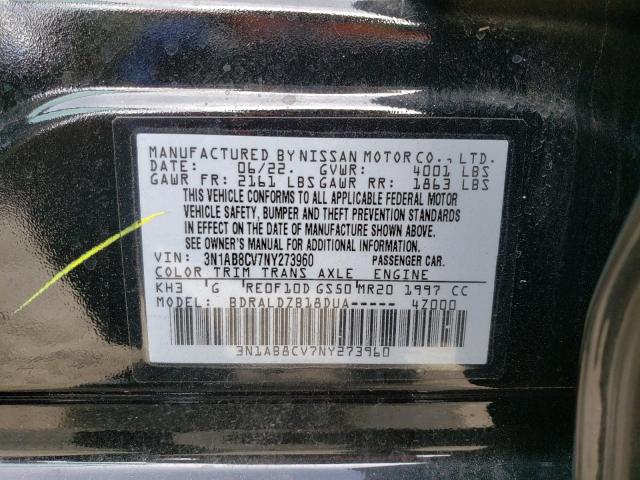 2022 NISSAN SENTRA SV 3N1AB8CV7NY273960