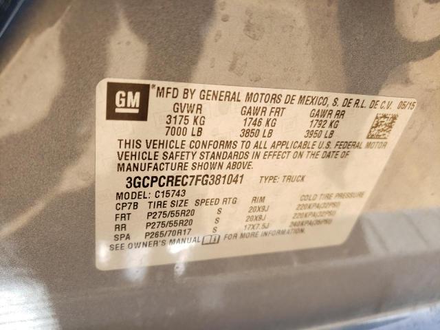 2015 CHEVROLET SILVERADO 3GCPCREC7FG381041